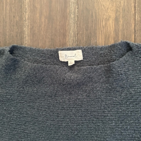 Becaal Dark Gray Dolman Sleeve Fuzzy Straight Neck Sweater S - Picture 2 of 5